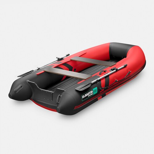 Надувная лодка GLADIATOR E300S красно-черный